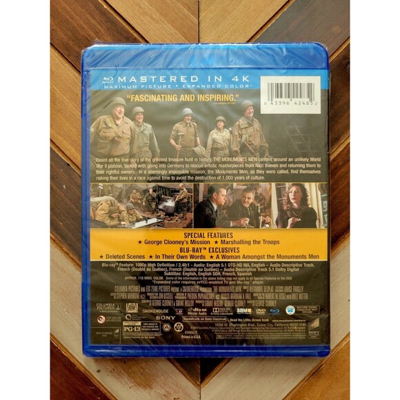 The Monuments Men (Blu-ray, 2014) Clooney, Damon, Goodman / New & Sealed - Picture 2 of 2